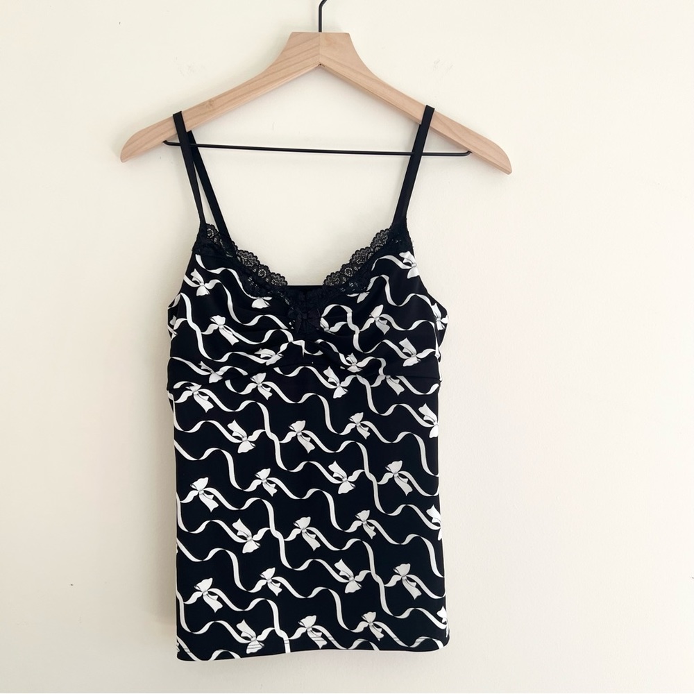 WHBM Women’s Jersey Bralette Bow Detail Lace Cami Tank Top